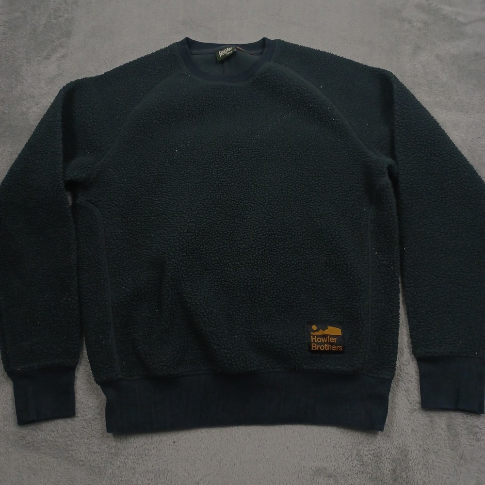 Howler Bros Sweater Mens Small Gray Crew Neck Fleece Outdoor Casual